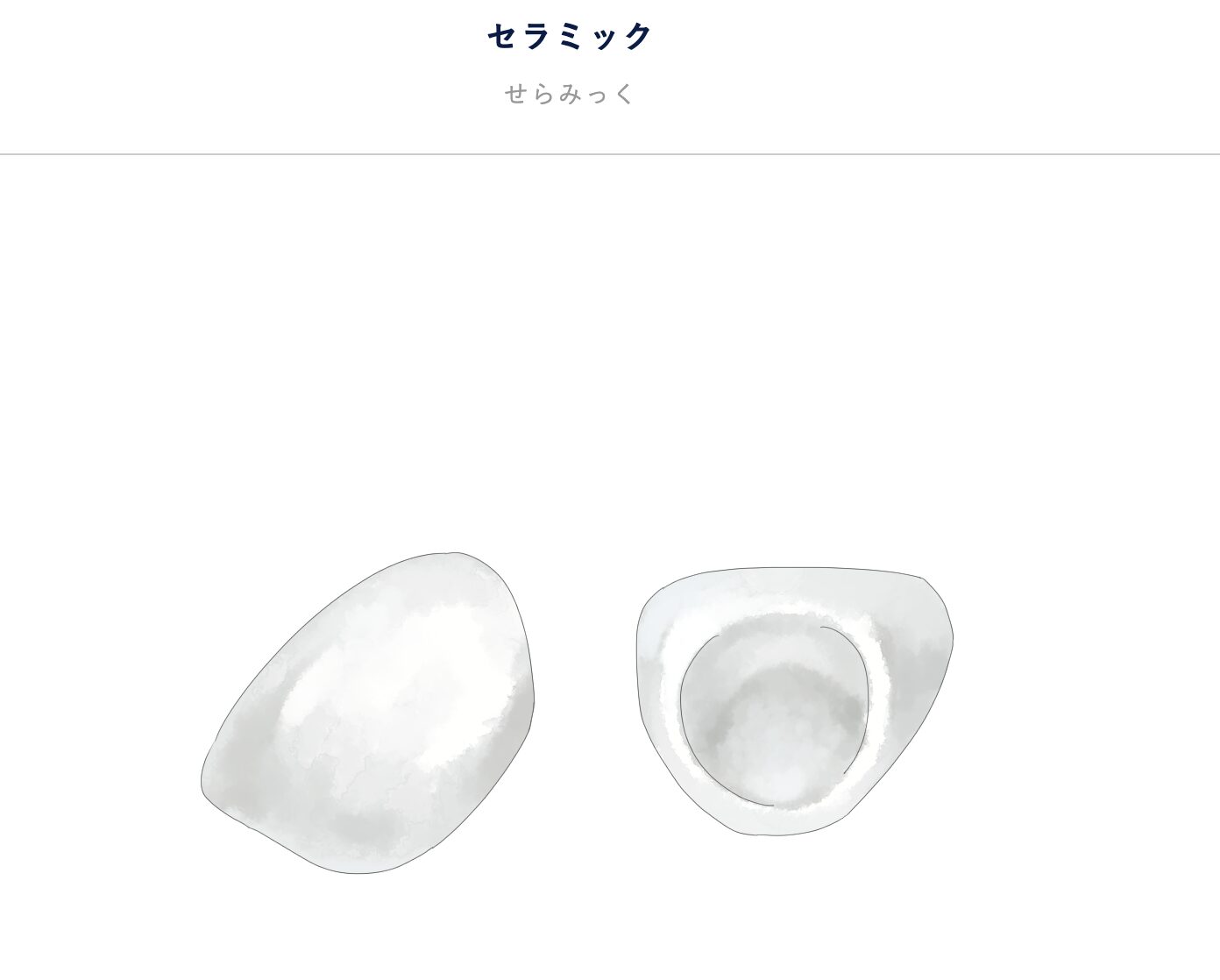 セラミック冠の画像。金属を使わず、全体が白いセラミックでできた審美的な被せ物。自然な透明感と高い耐久性が特徴。