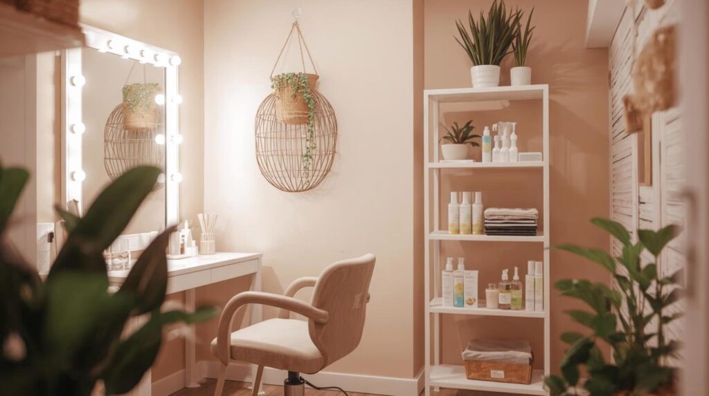 個室のような落ち着く空間を備えた美容院。ウィッグを外す施術や相談もしやすいプライベートな環境。